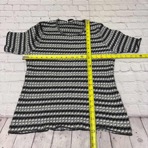 MM. Lafleur Women Short Sleeve Blouse Knit Top Shirt Size Large Cotton D049 -30 - Picture 13 of 13